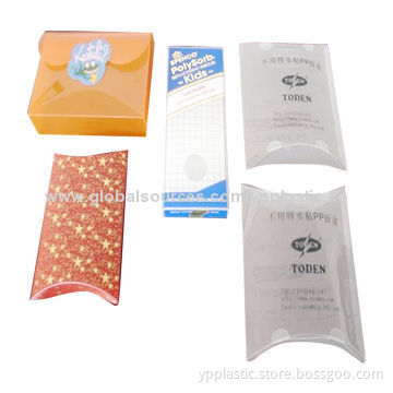 Plastic Printing Pillow Box, CMYK/Offset/Silkscreen/UV Printing, 0.2-0.8mm Thickness